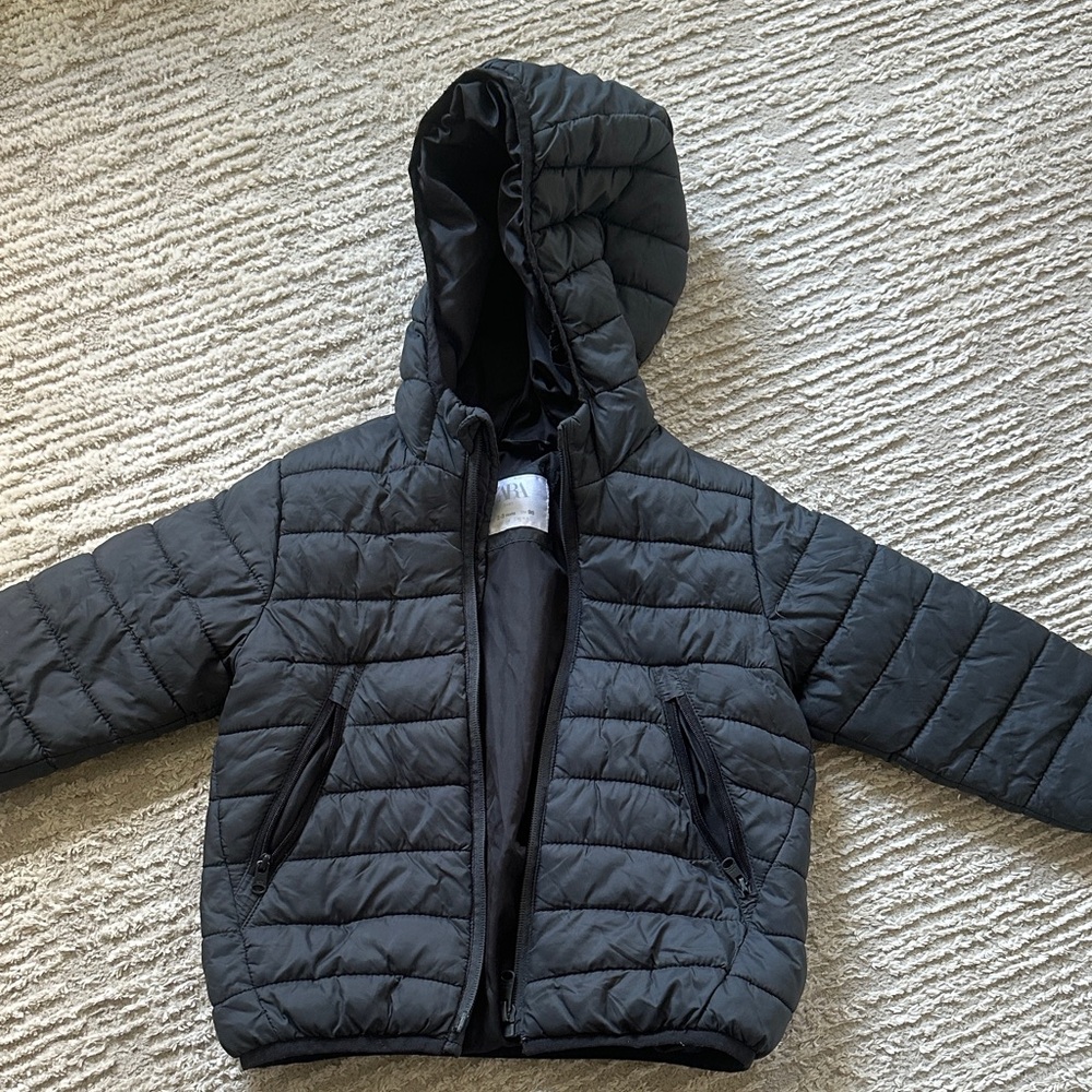 Zara Kids Charcoal Puffer Jacket